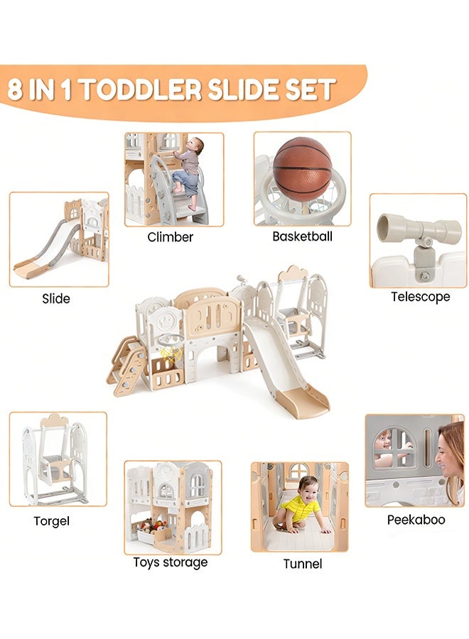 Beauenty Multi-functional Toddler swing slide set,8 in 1 Baby Outdoor indoor playground Sturdy and easy to assemble toddler Kids Slide Playset for Toddler,Indoor Outdoor Slide Toddler Playset with Storage Space and Non-Slip Steps,Gift for Boys and Girls 1-3 Years - Image 2